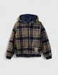 Boys’ blue denim/checked Sherpa reversible jacket-1