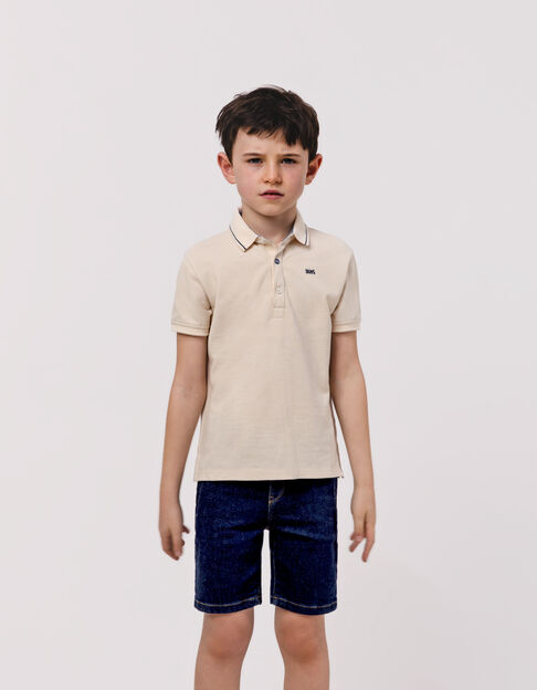 Camiseta crudo cuello Claudine jacquard botones niña - IKKS