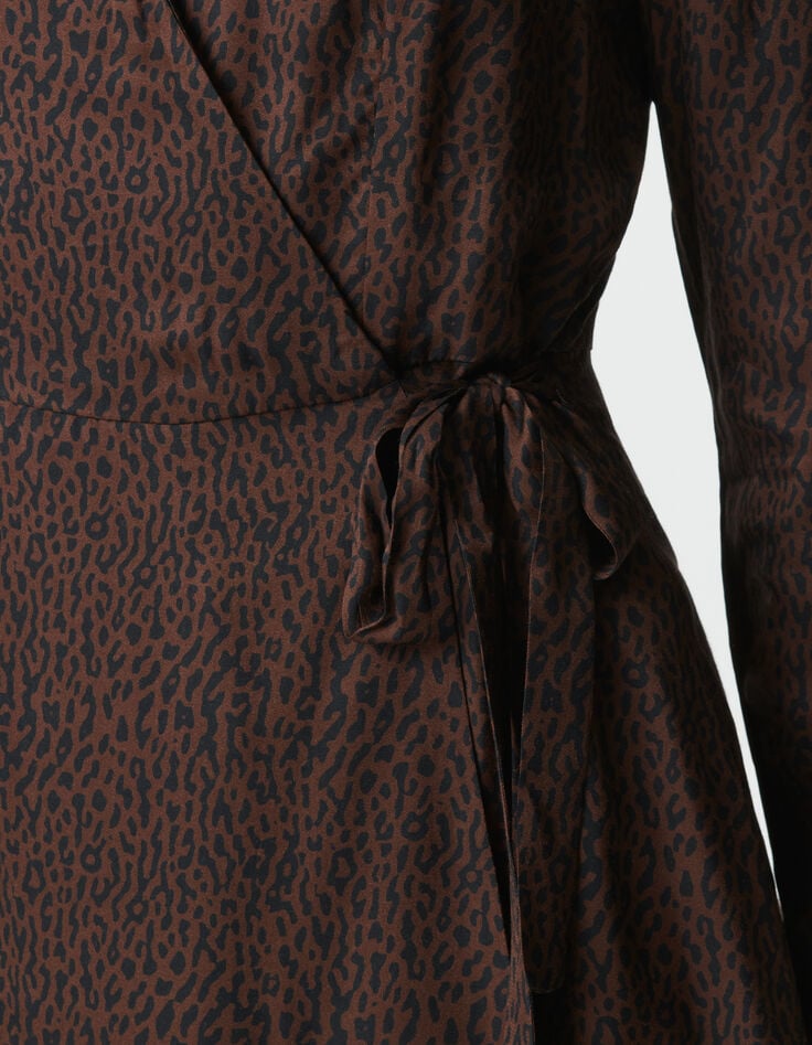 Vestido cruzado marrón leopardo mujer-4 Vestido cruzado marrón leopardo mujer-4