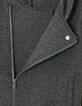 Cardigan gris esprit motard à manches tricot noir garçon -4