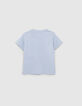 Baby boys' blue slogan T-shirt-3