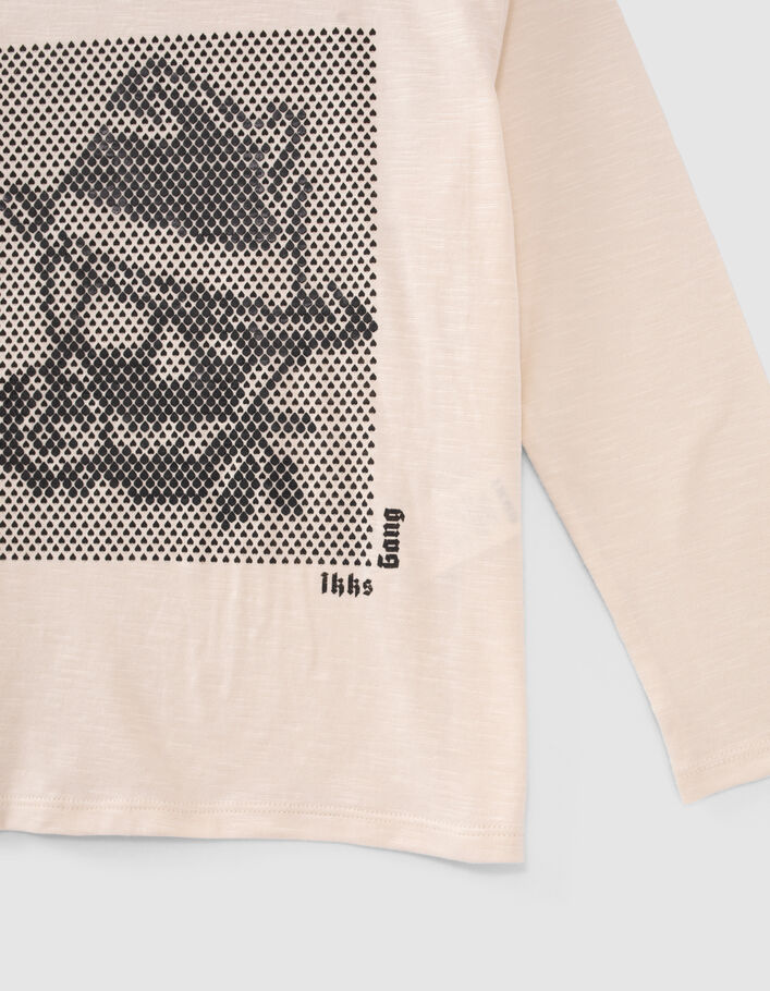 Jungen-T-Shirt creme, Biobaumwolle Gangsteroptikmotiv-5