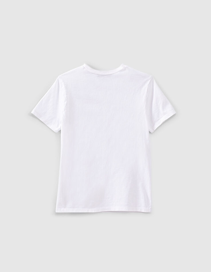 Camiseta blanco roto logo floral niño -4