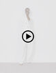 Veste de tailleur blanche ajustée maille Milano Femme-8