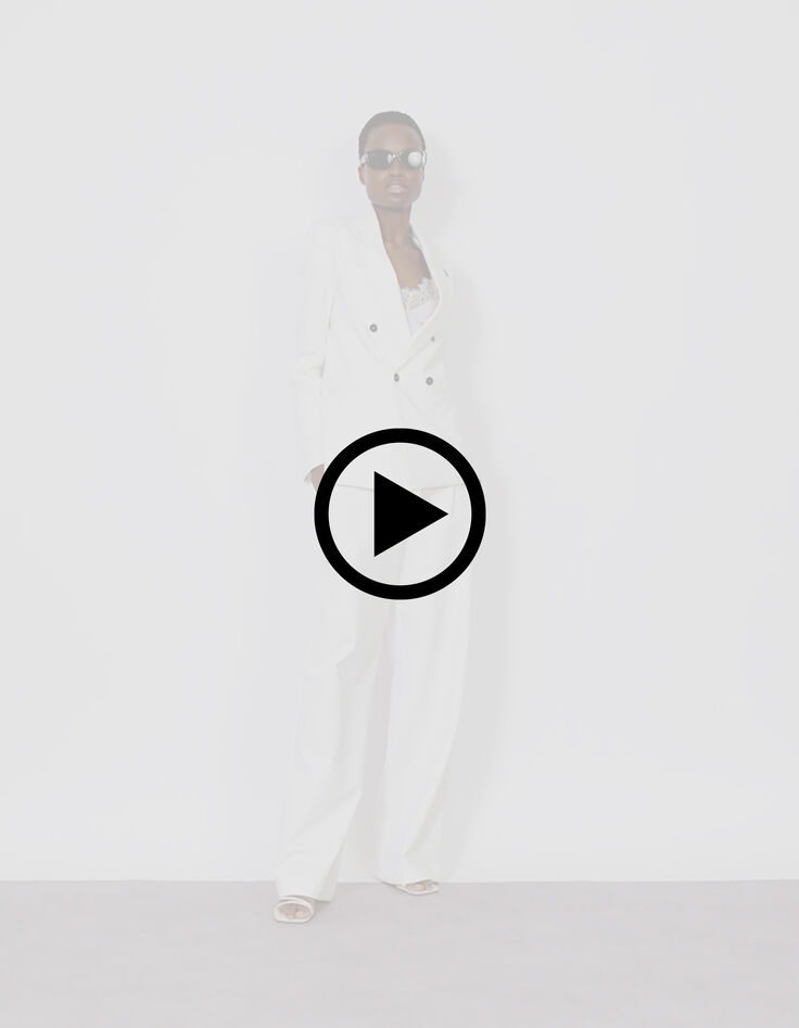 Veste de tailleur blanche ajustée maille Milano Femme-8 Veste de tailleur blanche ajustée maille Milano Femme-8