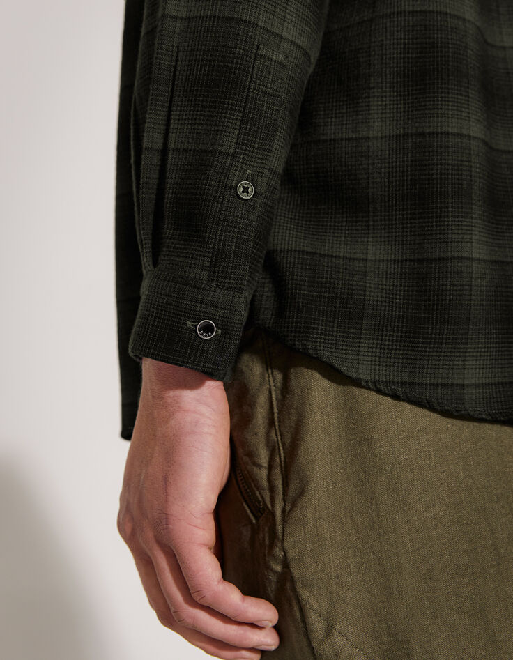 Camisa REGULAR caqui cuadros Hombre-5