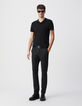 Polo noir en coton modal Homme-2