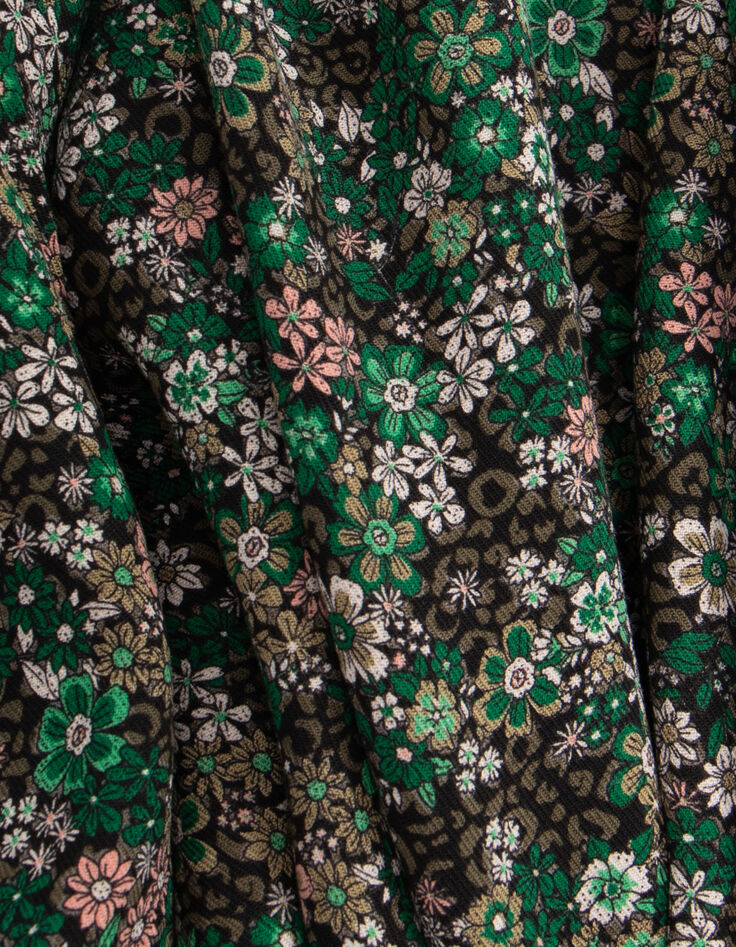 Khaki dress LENZING™ ECOVERO™ leofloral print girl-6