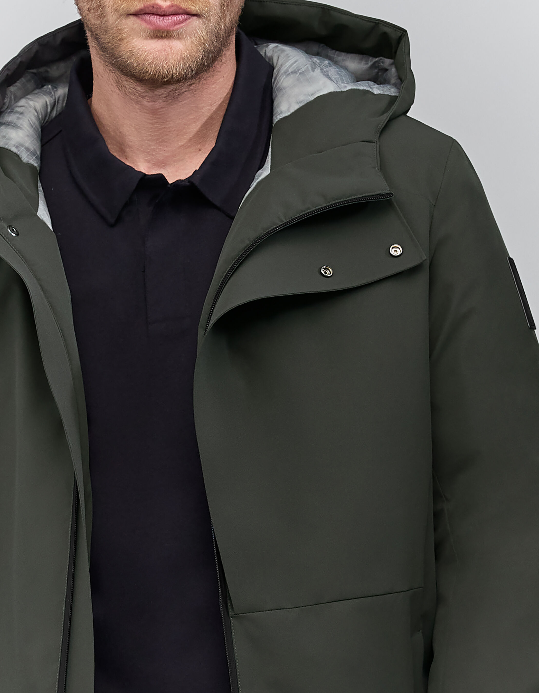 Parka dark green interior marble print WATERPROOF Homme IKKS