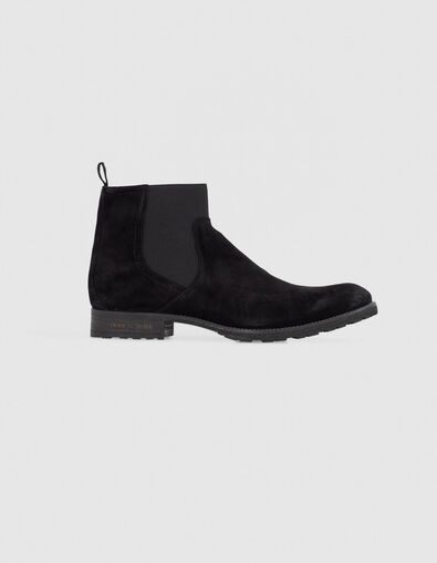 Chelsea boots noirs en cuir velours Homme - IKKS