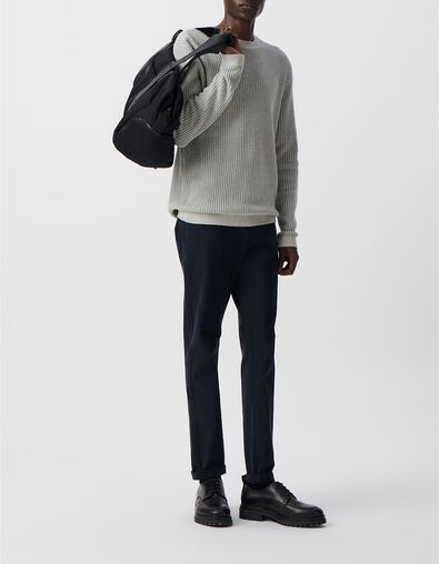 Herrenstrickpulloer, blaugrau, Jacquard-Muster - IKKS