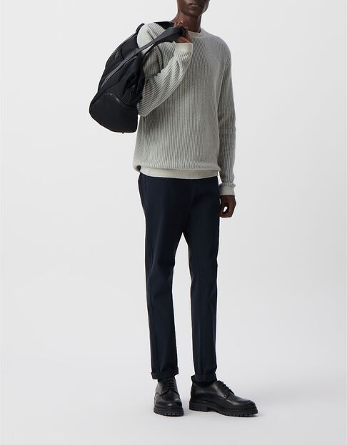 Men&rsquo;s grey blue decorative jacquard knit sweater - IKKS