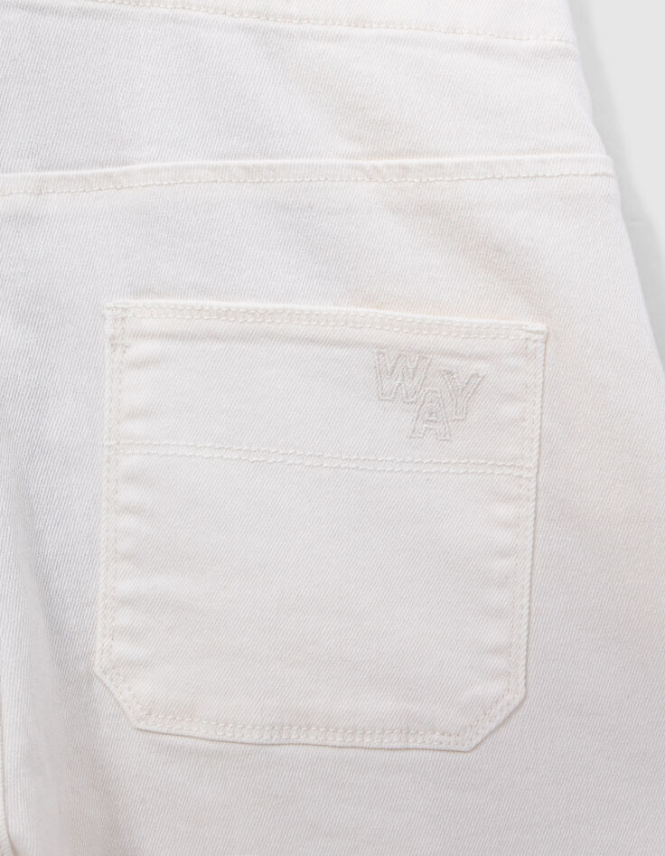 Girls' off-white upcycled denim dungarees-6