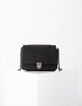 Cartera The Camera Girl de cuero negro efecto cobra mujer-1