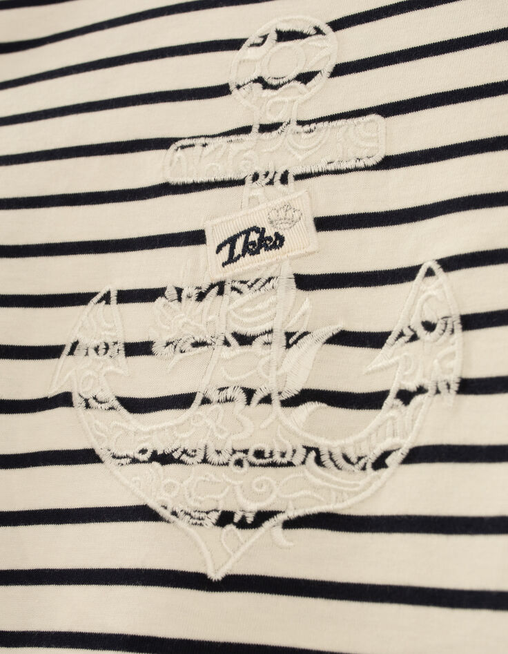 Cremewei&szlig;es und marineblaues M&auml;dchenmatrosenshirt-3