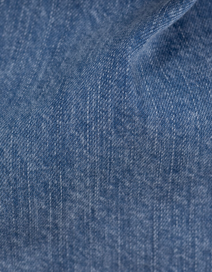 Blaues Waterless-Mädchenjeanskleid, Gürtelprint-10