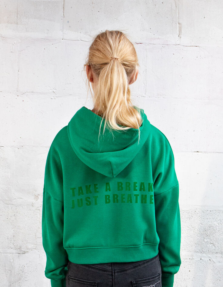 Groene cropped sweater flocking rug meisjes-2