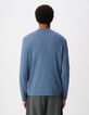 Jersey de punto con efecto slub azul para hombre-3