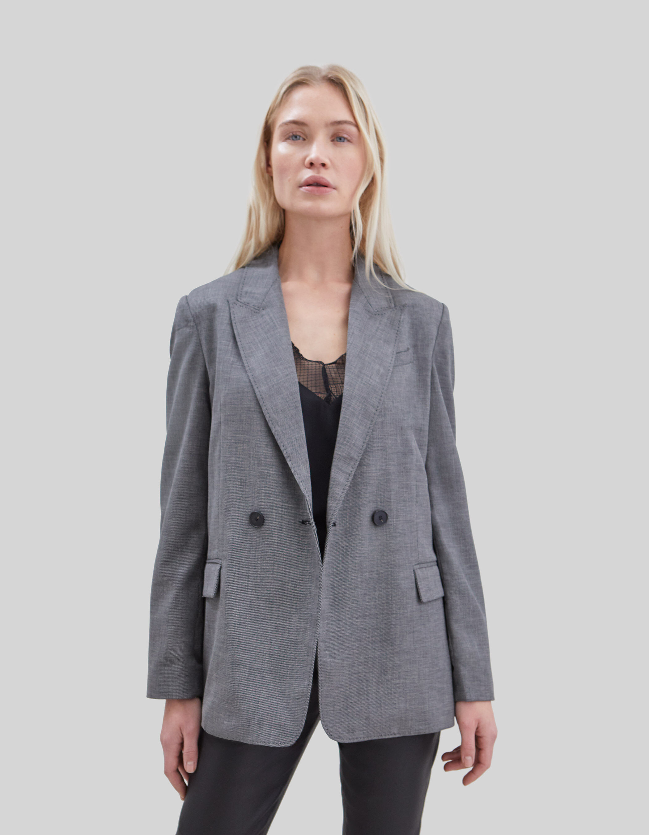 Pure Edition Veste de costume noire faux uni Femme IKKS