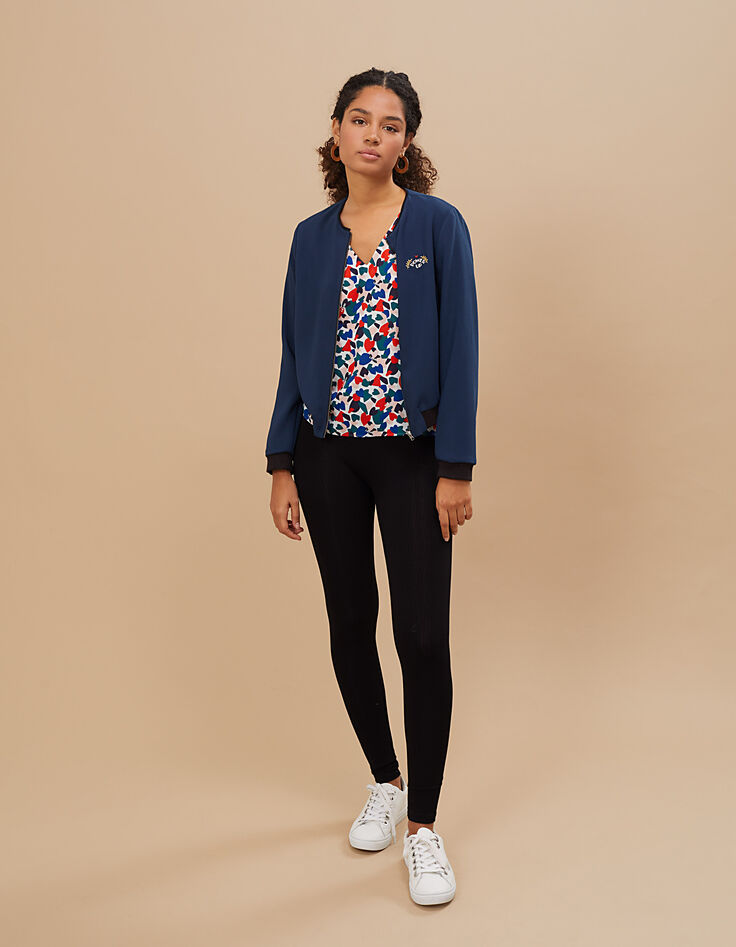 I.Code navy and graphic heart reversible baseball jacket-6 I.Code navy and graphic heart reversible baseball jacket-6
