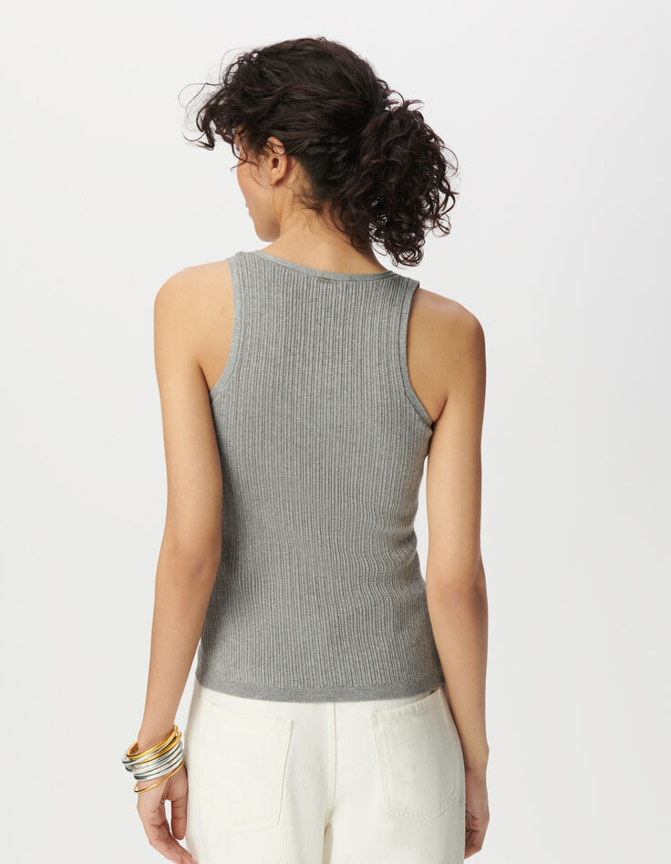 Pull débardeur gris tricot fantaisie-3 Pull débardeur gris tricot fantaisie-3