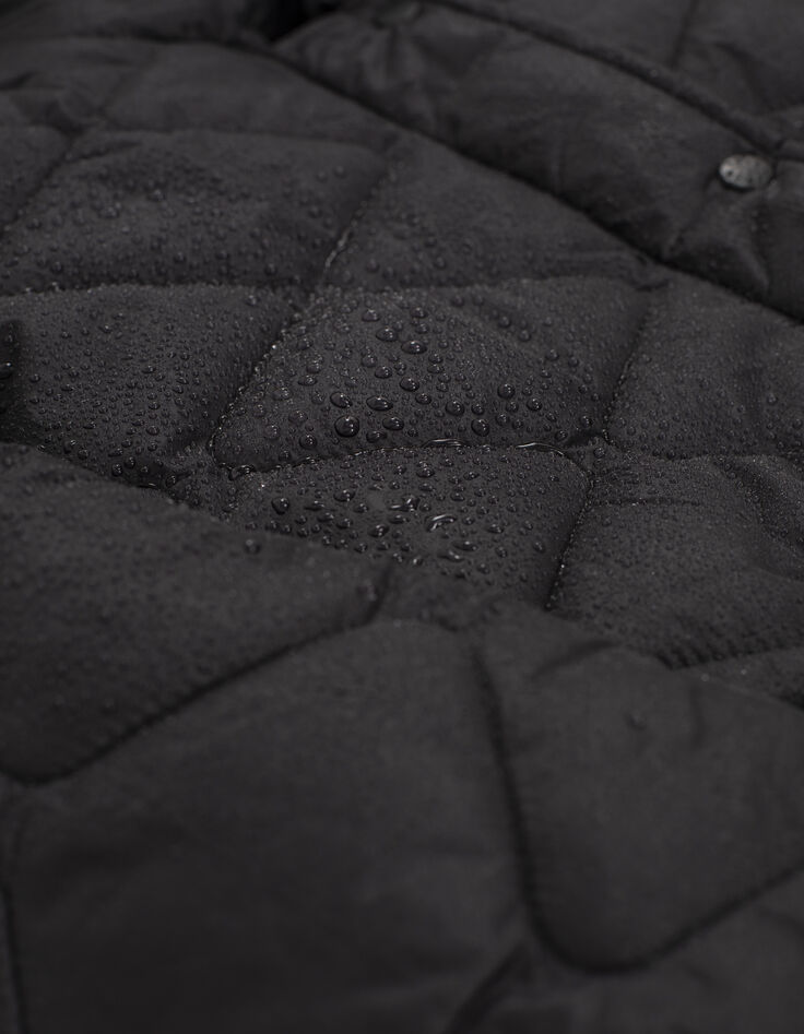 Lange, schwarze M&auml;dchensteppjacke-6