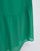 Women’s green wrap long dress-5
