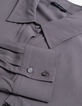 Chemise gris moyen oversize détail bijoux Femme-9