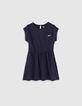 Robe navy Essentiel brodée en coton bio fille-1