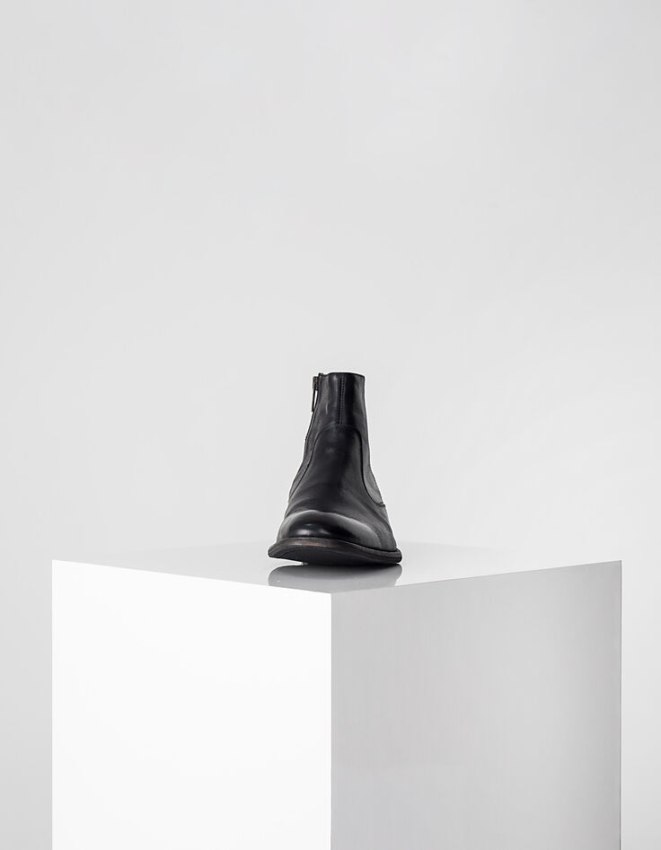 Boots noirs en cuir Homme-5