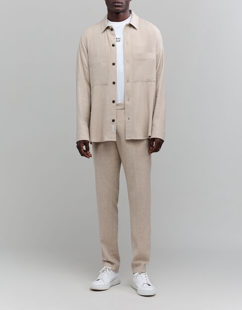 Jogpant naturel façon flanelle Homme - IKKS