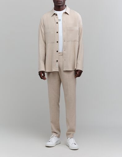 Jogpant naturel façon flanelle Homme - IKKS