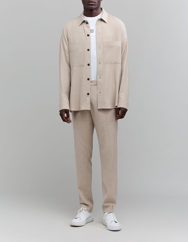 Jogpant naturel façon flanelle Homme-1 Jogpant naturel façon flanelle Homme-1