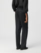 Pantalon large noir polyester recyclé taille élastiquée Femme-3