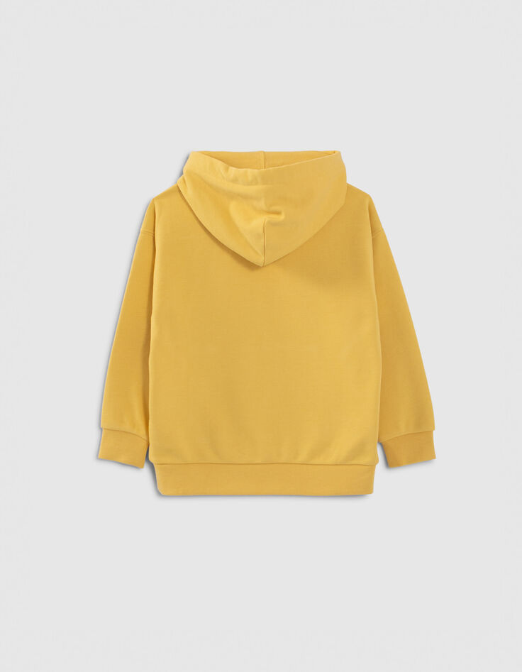 Boys’ yellow hoodie with flocked velvet XL slogan-3