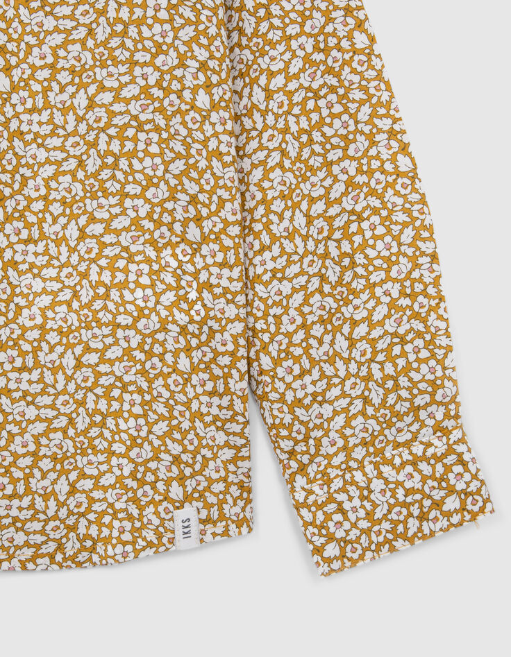 Boys' yellow shirt with floral Liberty® fabric-4