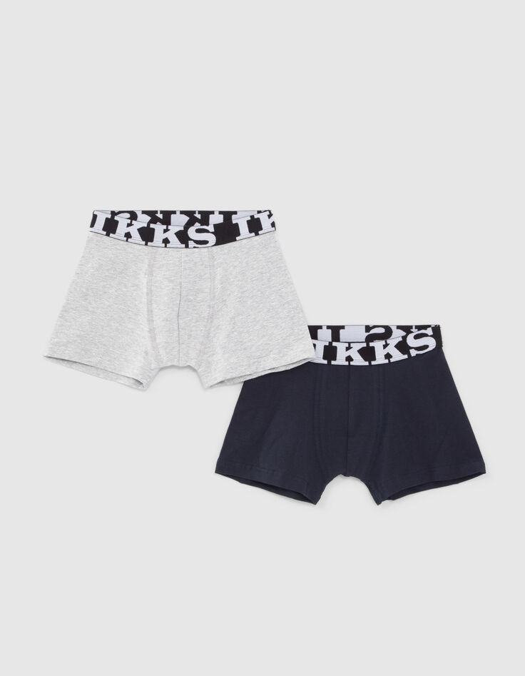 Boys' navy and grey boxers-1
