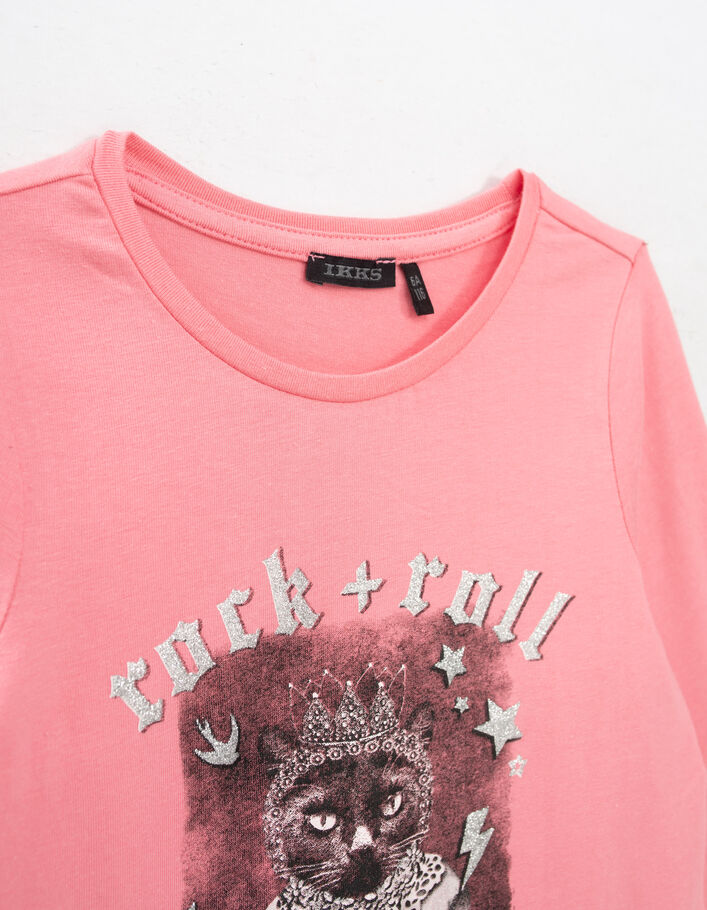 Leuchtend rosa Mädchenshirt mit Prinzessinnen-Katze-7