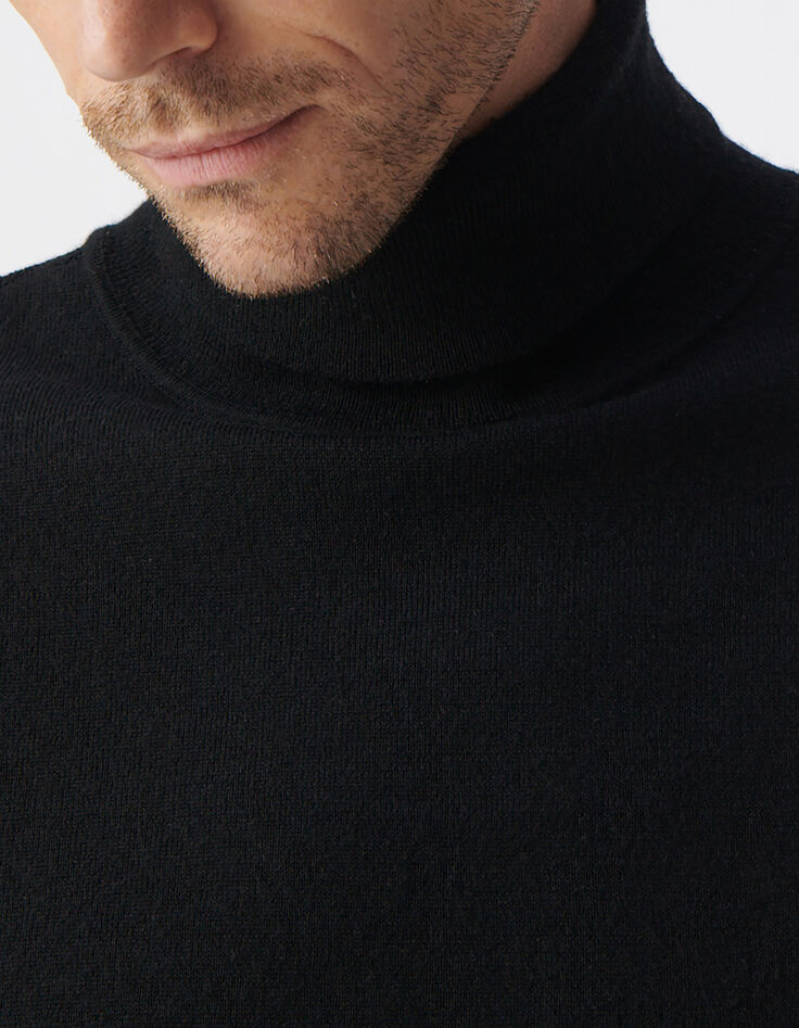 Men&rsquo;s black knit roll-neck sweater-4