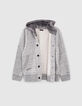 Grijs jeansvest met kap jongens -5