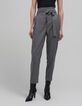 Pantalon carotte gris motif chevrons 7/8e Femme-3