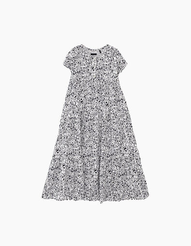 Vestido blanco roto estampado acuarela niña - IKKS