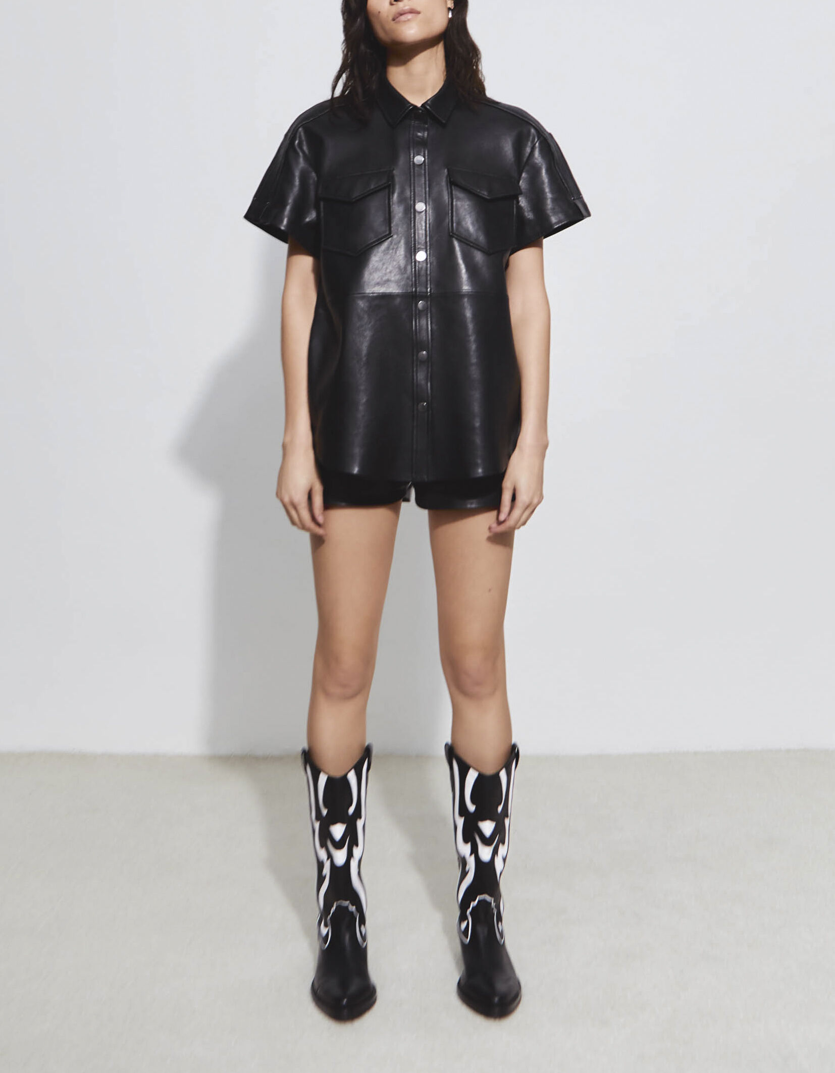 Zara chemise cuir femme sales