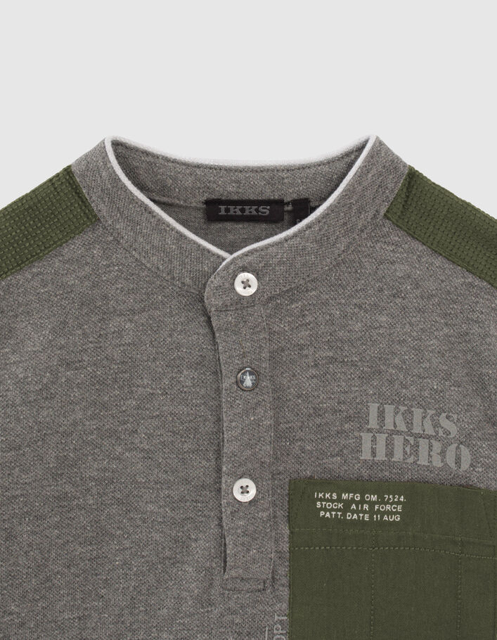 Boys’ grey polo shirt with pocket - IKKS