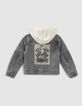 Chaqueta vaquera gris capucha extra&iacute;ble ni&ntilde;o-2