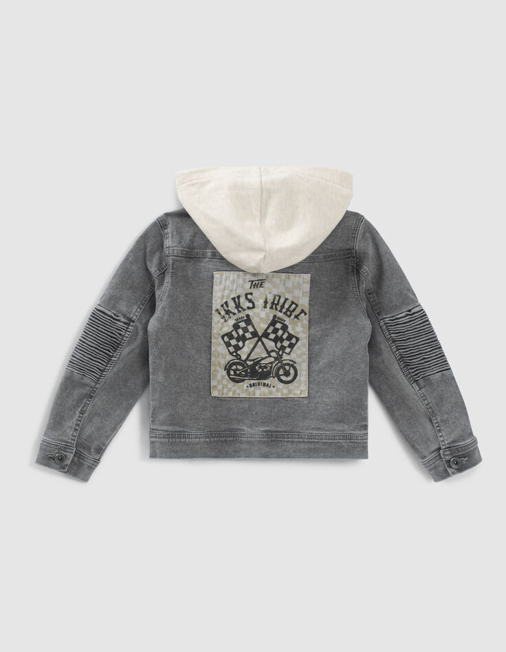 Chaqueta vaquera gris capucha extra&iacute;ble ni&ntilde;o-2