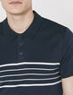 Herren-Poloshirt, Marineblau, weiß gestreift, Matrosenlook-4