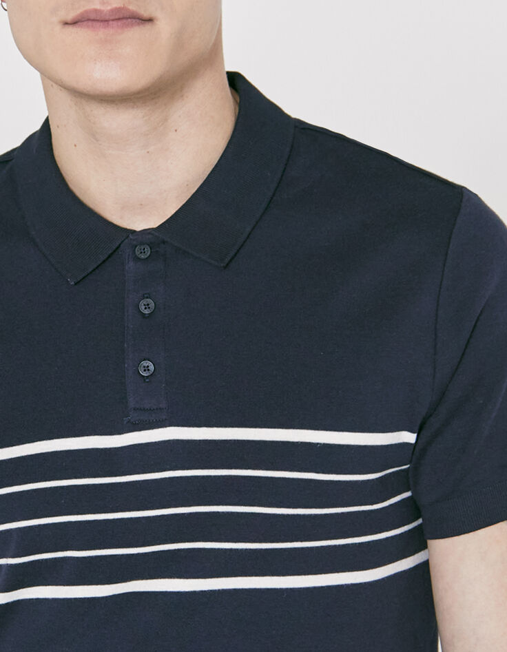 Herren-Poloshirt, Marineblau, weiß gestreift, Matrosenlook-4