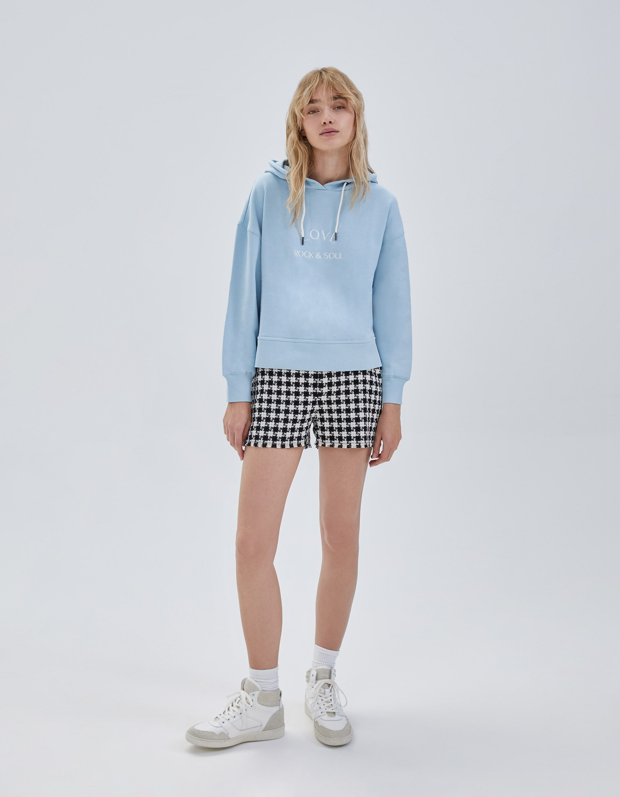 Sweat gris molleton a message brode Femme IKKS