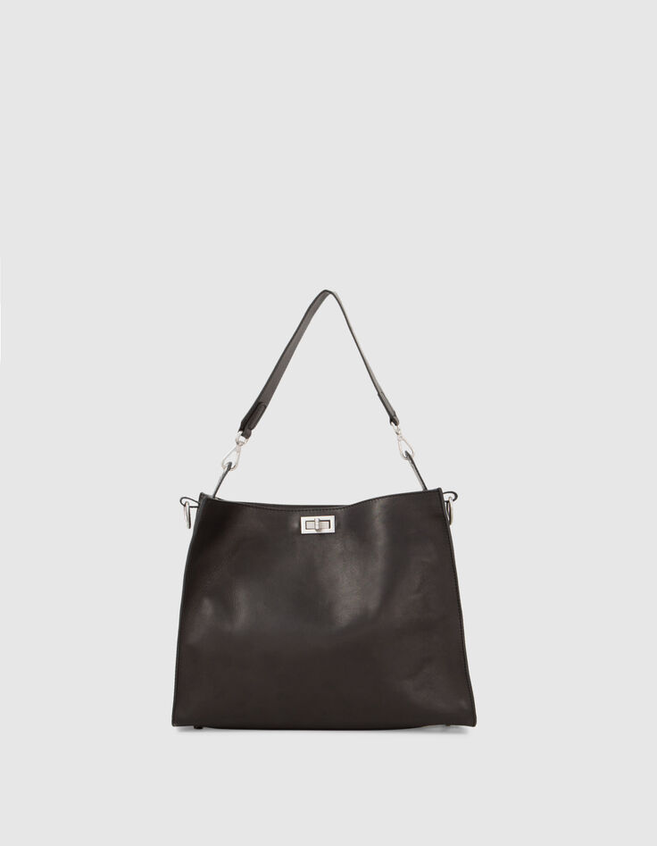 Sac The Worker noir cuir Femme-4